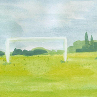 Soccer watercolor painting
