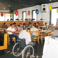 People sitting in a restaurant