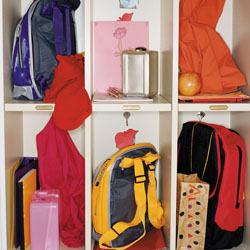 Backpacks in school lockers