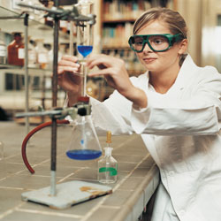 Researcher studying hemophilia