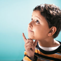 Young boy thinking