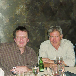Researcher William H. Velander, PhD, and actor Harrison Ford