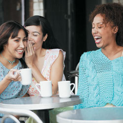 Three women having coffee