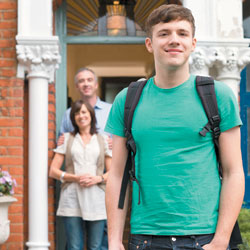 College student with parents