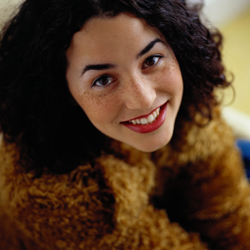 Woman smiling at camera