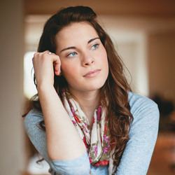 Young woman who is a hemophilia carrier