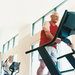 Older man on treadmill