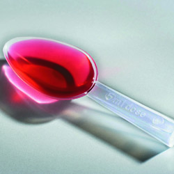 Liquid medicine in measuring spoon