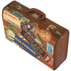 Suitcase with Chicago sticker