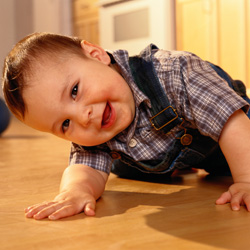 Baby boy crawling