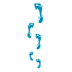 Footprints from baby to adult