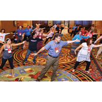Individuals in workshop learning Tai Chi
