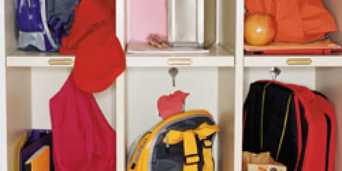 Backpacks in school lockers